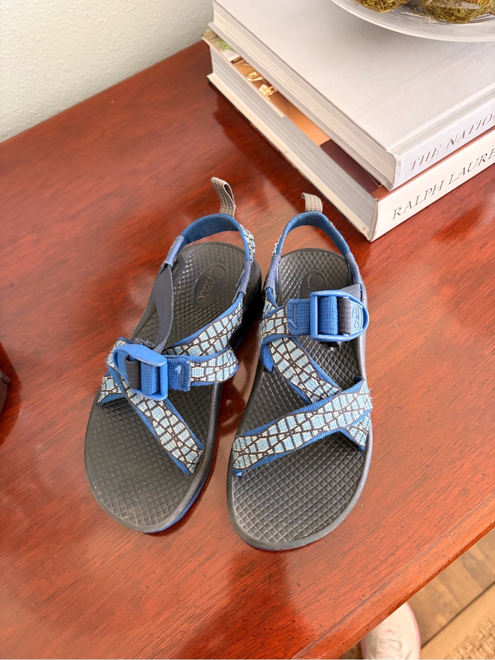 Chaco Kids Blue Multi-Pattern Strap Sandals